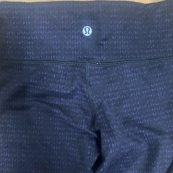 Lulu lemon navy leggings inside line orange color size4 - Picture 1 of 3